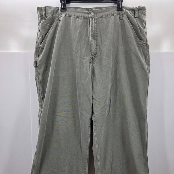 Vintage Levis Silver Tab Pants Mens Green Carpenter Skater Cargo Y2K 42 x 30 - Picture 1 of 12